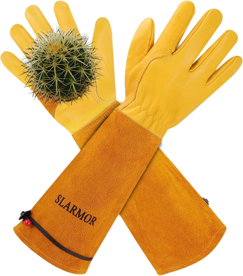 SLARMOR Long Gardening-Gloves Women/Men-Thorn proof Rose Pruning Heavy Duty Gauntlet-XL - Image 1